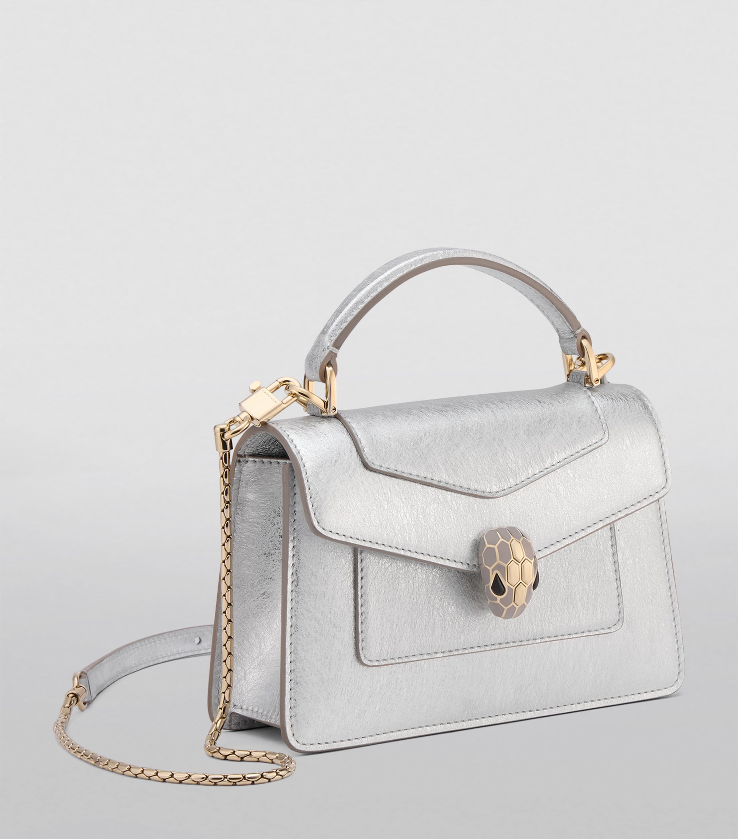 Bvlgari Serpenti Forever mini top-handle bag metallic, imported from the UK