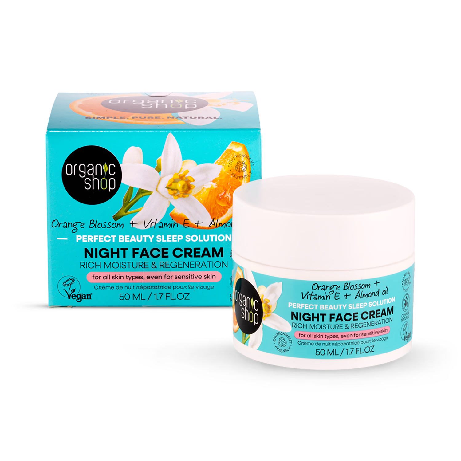 Organic Shop Orange Blossom night cream 50ml, UK version