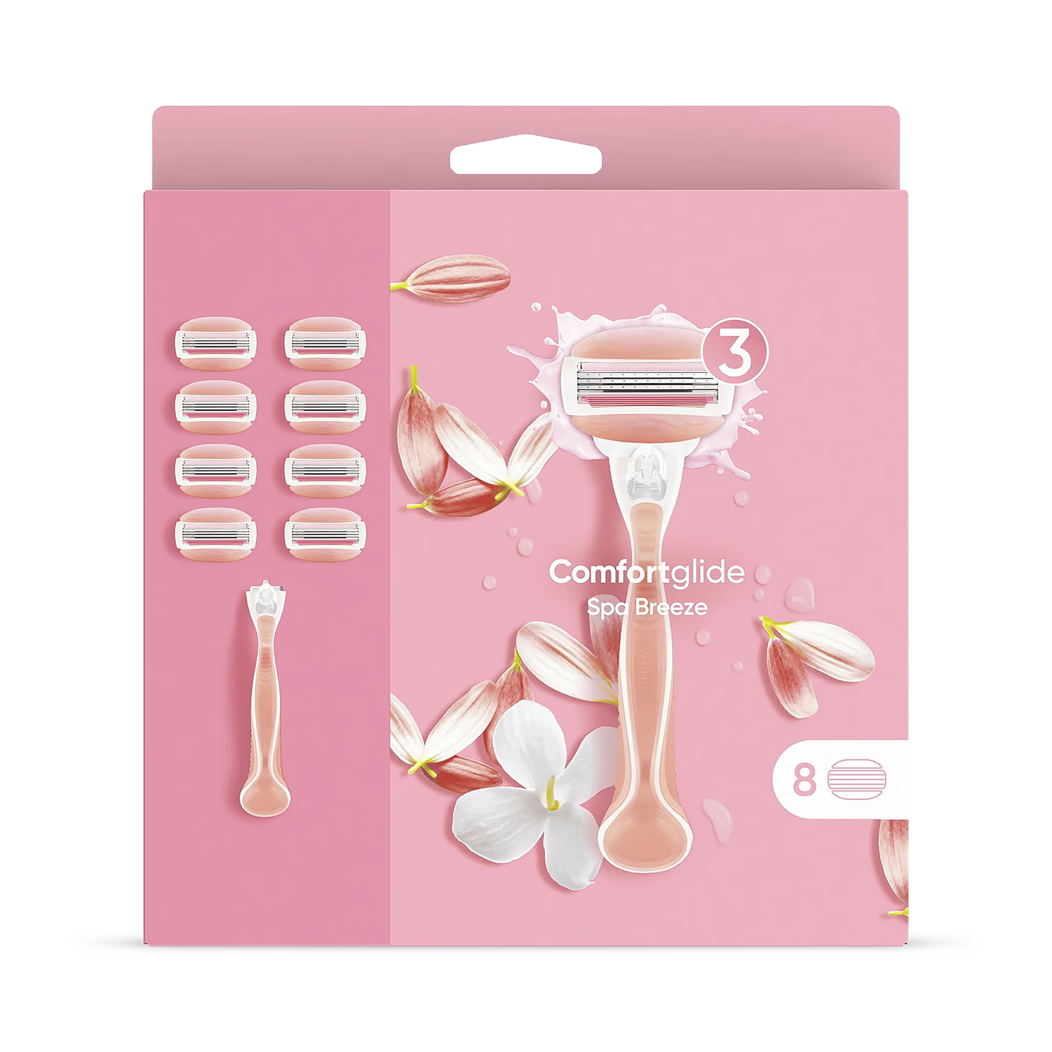 Venus Spa Breeze razor handle with 8 blades, UK version