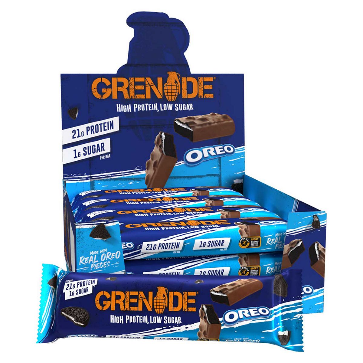 Grenade Oreo Protein Bar - 60g x 12 Bars GOODS Boots   