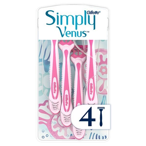 Gillette Simply Venus 3 Blade Disposable Razor x4 GOODS Superdrug   