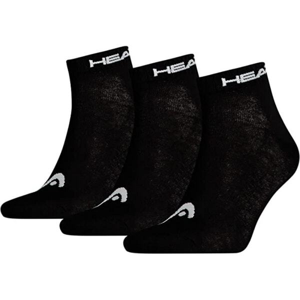 Head Mens Quarter Socks (Pack of 3) (2.5-5) GOODS Superdrug Black/White  