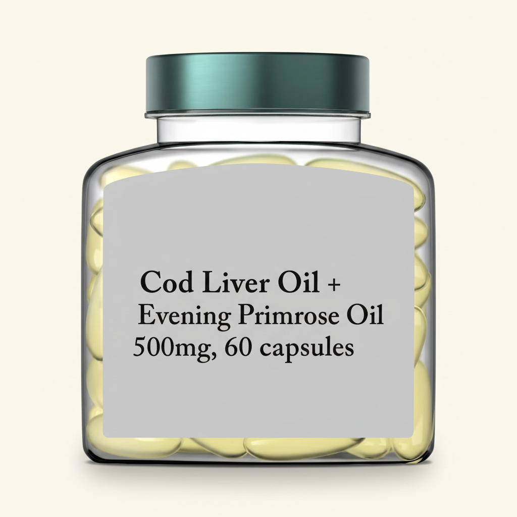 Holland & Barrett Pure Cod Liver Oil with Evening Primrose Oil 500mg 60 Capsules