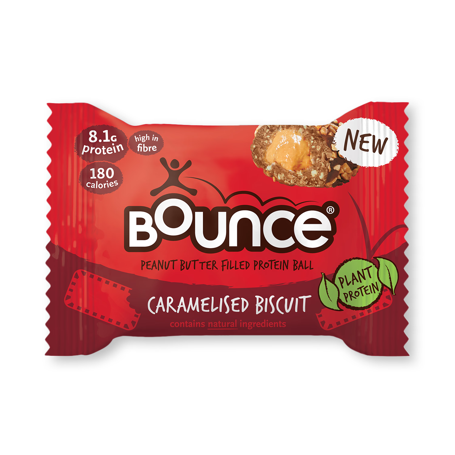 Bounce caramel biscuit protein ball 40g, UK version