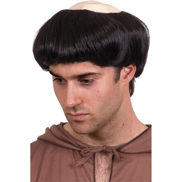 Smiffys monk wig black short, imported from the UK