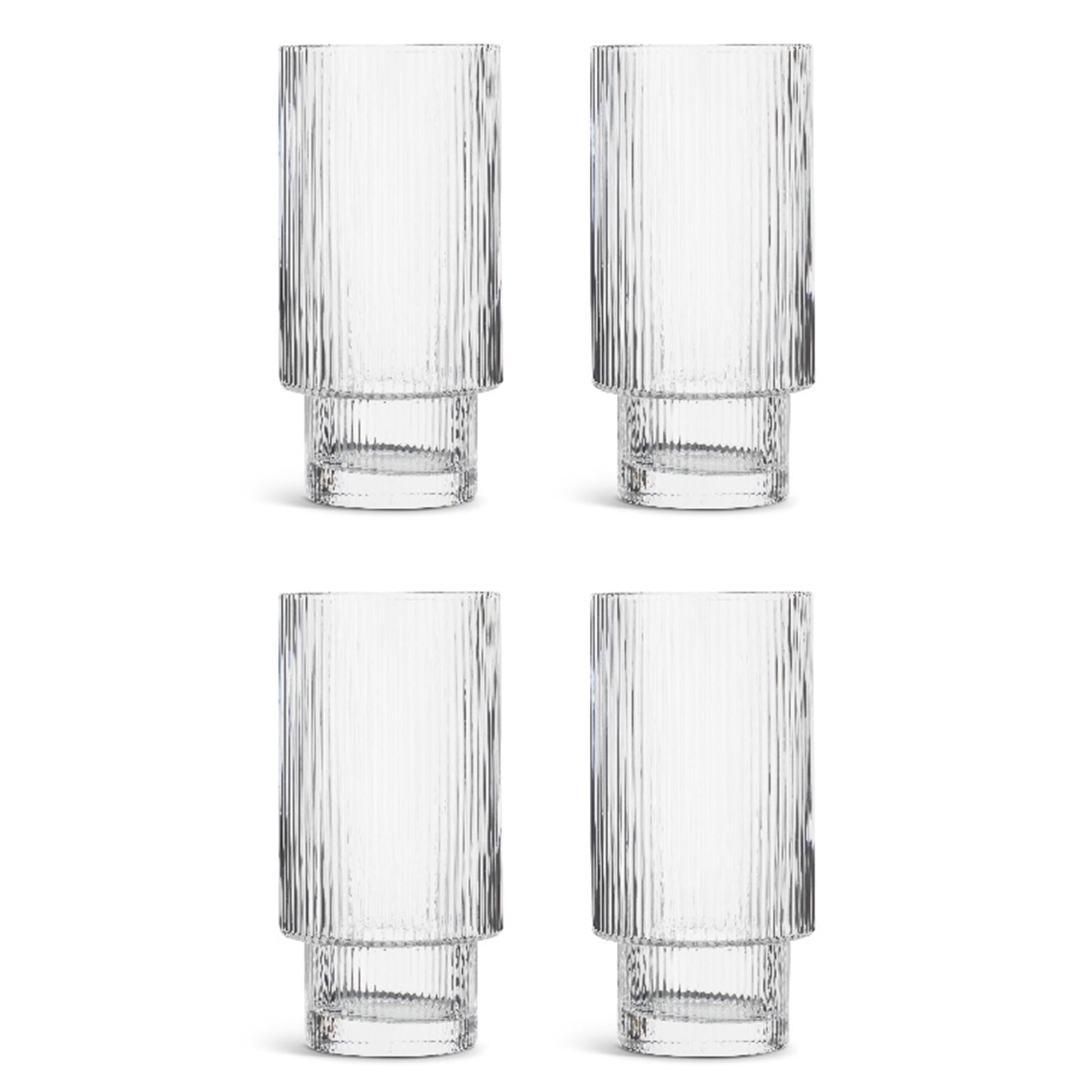 Habitat Clear Ribbed Hi Ball GOODS Sainsburys   