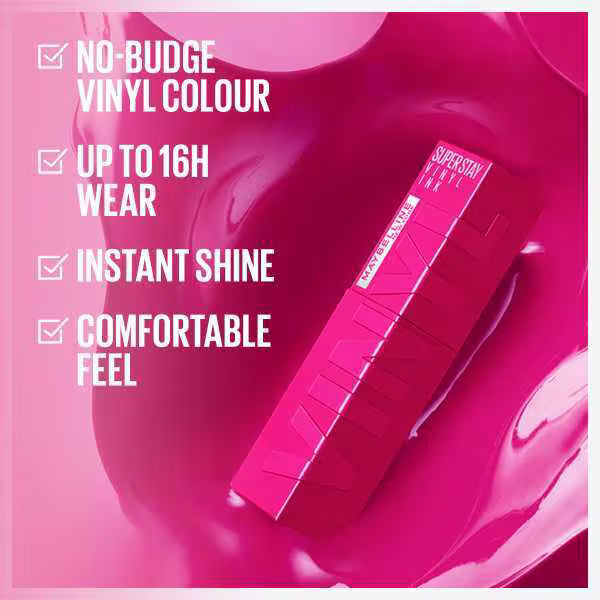 Maybelline Vinyl Ink Liquid Lipstick Upbeat, imported from the UK
