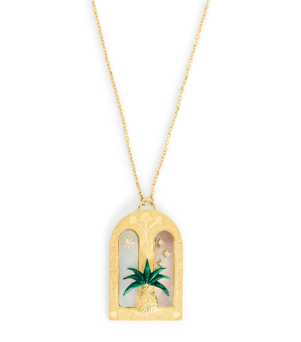 L'Atelier Nawbar yellow gold and diamond Dusk to Dawn necklace, UK version