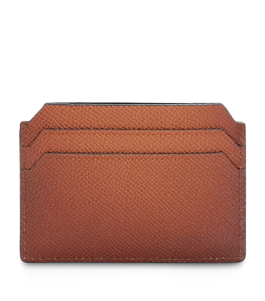 Santoni textured leather card holder with 4 card slots, imported from the UK