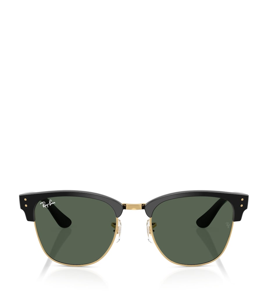 Ray-Ban Clubmaster Reverse Square Sunglasses gold-tone acetate, imported from the UK