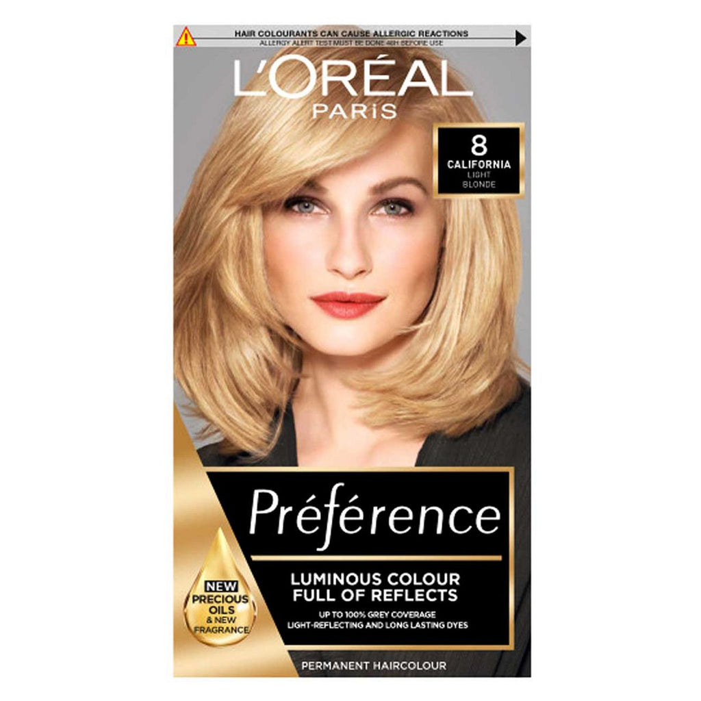 L’Oréal Paris Preference Permanent Hair Dye, Luminous Colour, Light Blonde 8