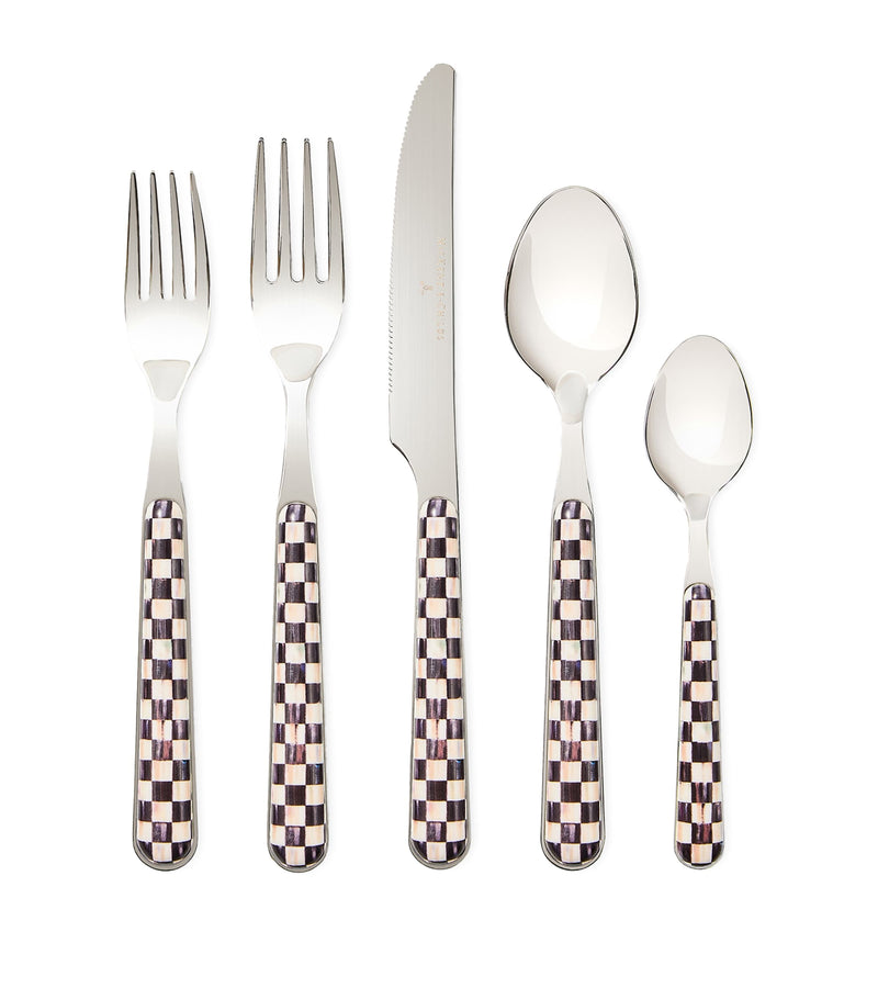MacKenzie-Childs stainless steel Courtly Check cutlery set, UK version