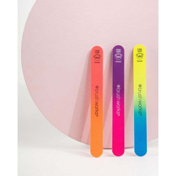 Brushworks Neon Nail Files 3 Pack - (British brand)
