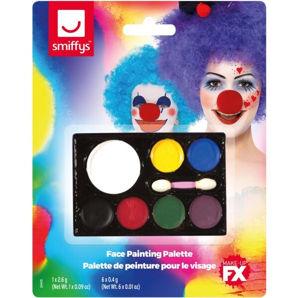 Smiffys face painting palette 7 colours, UK version