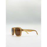 SVNX 70'S Navigator sunglasses matte sand brown lenses - British product