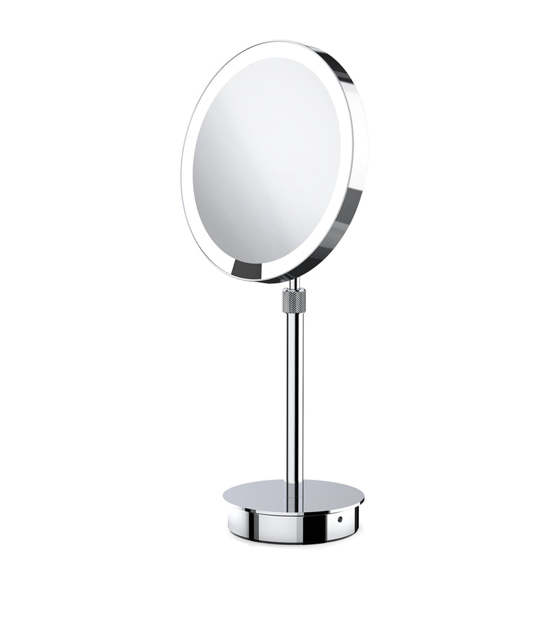 Decor Walther light-up round cosmetics mirror, approximate size 44cm by 21.5cm by 13cm - British product