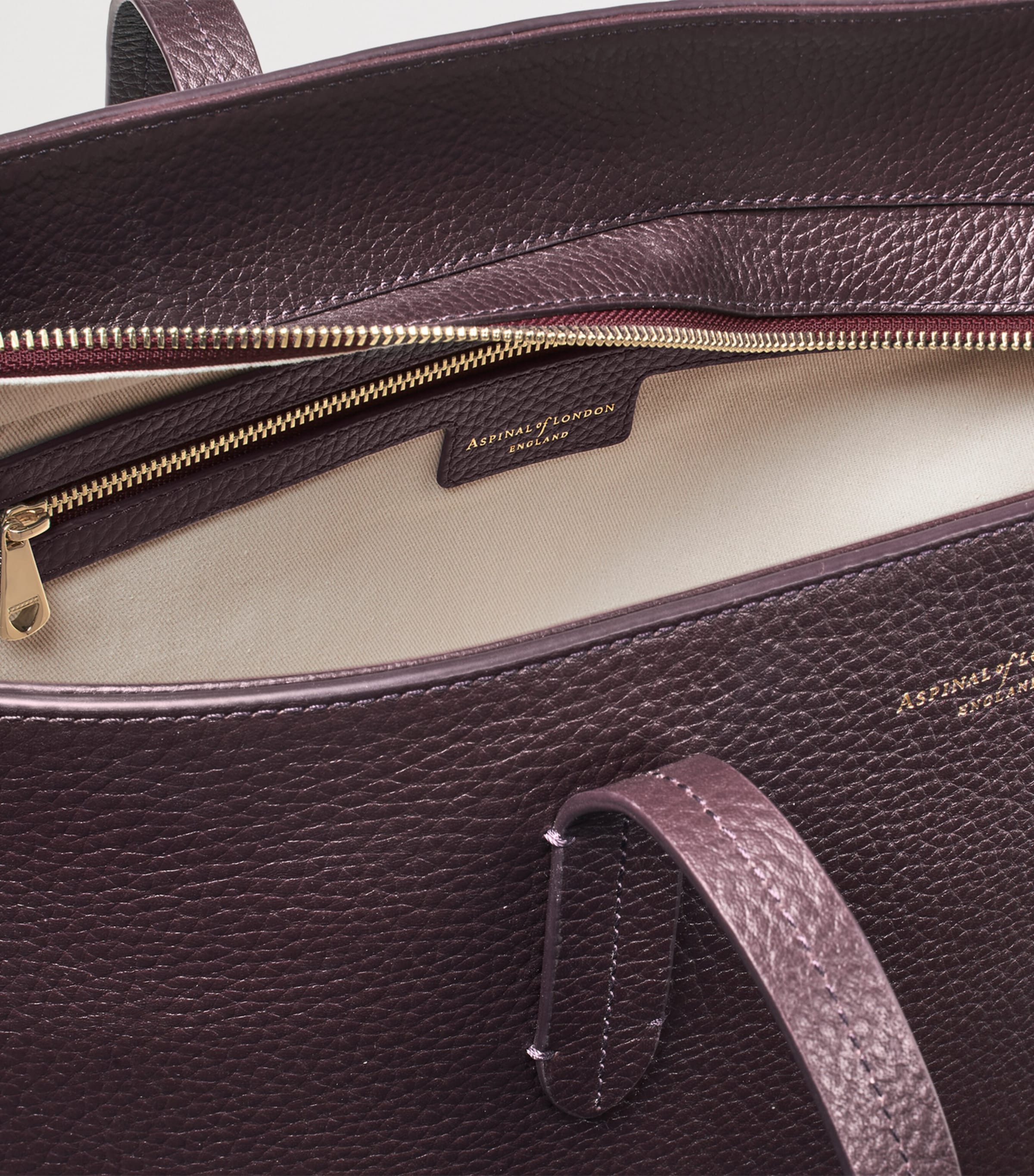 Aspinal of London leather east west tote bag - British product
