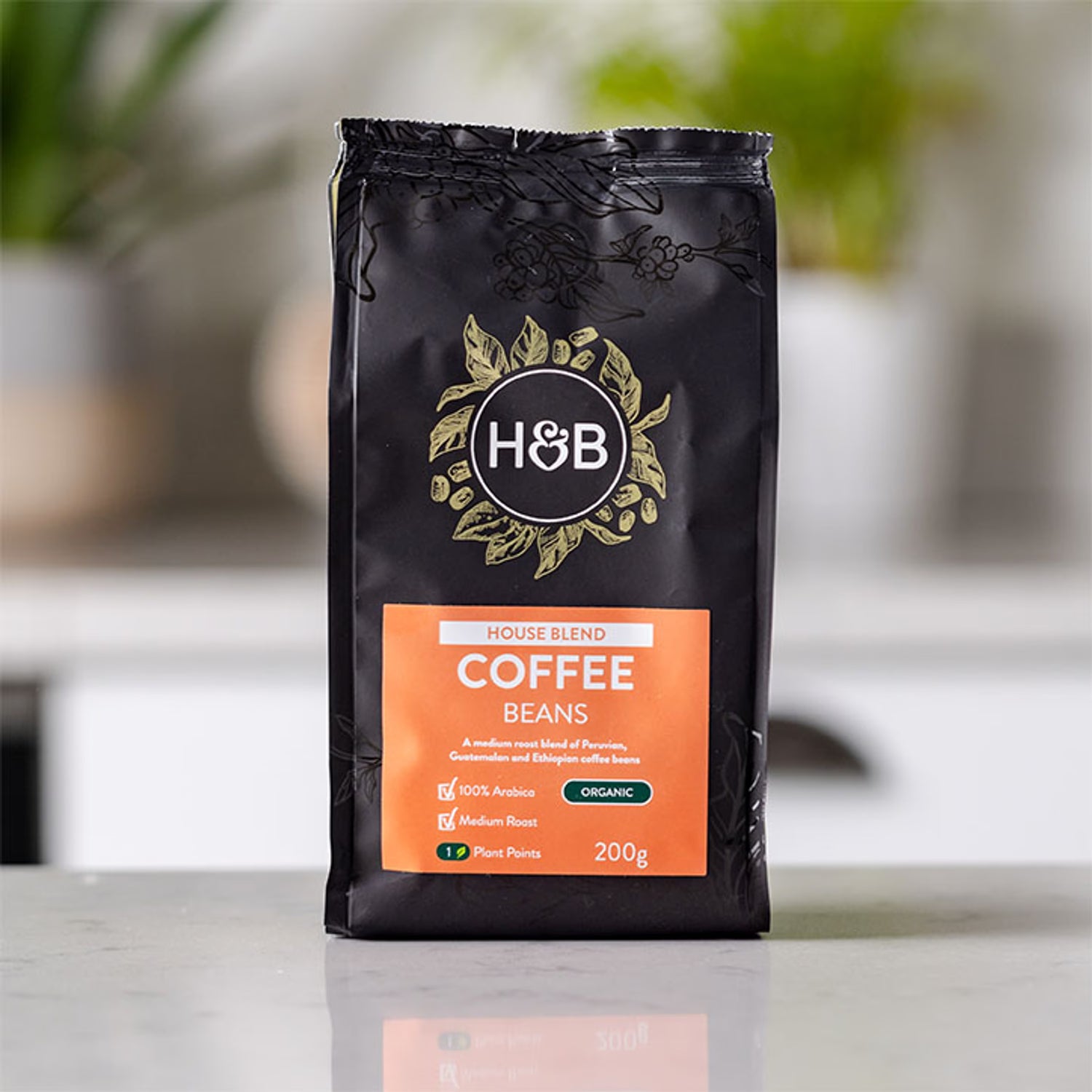 Holland & Barrett House Blend Coffee Beans 200g, imported from the UK