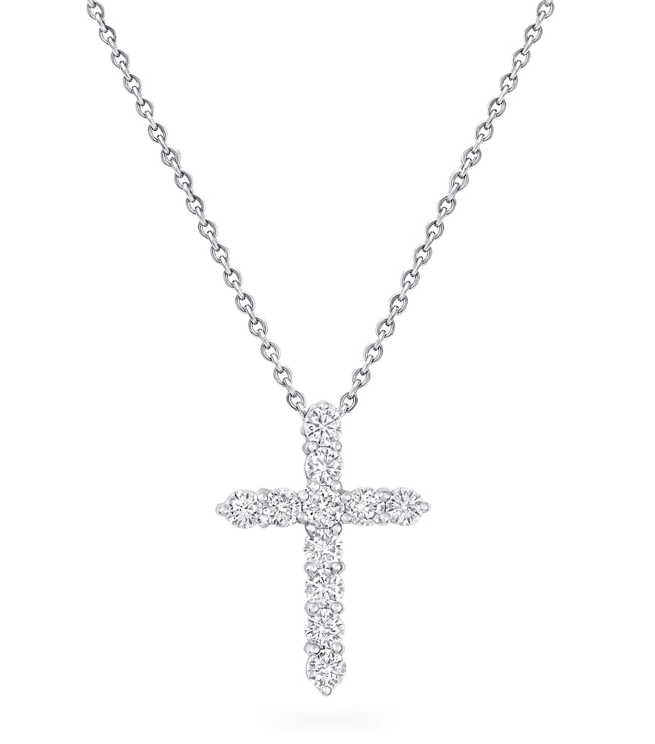 Graff white gold diamond cross necklace, UK version