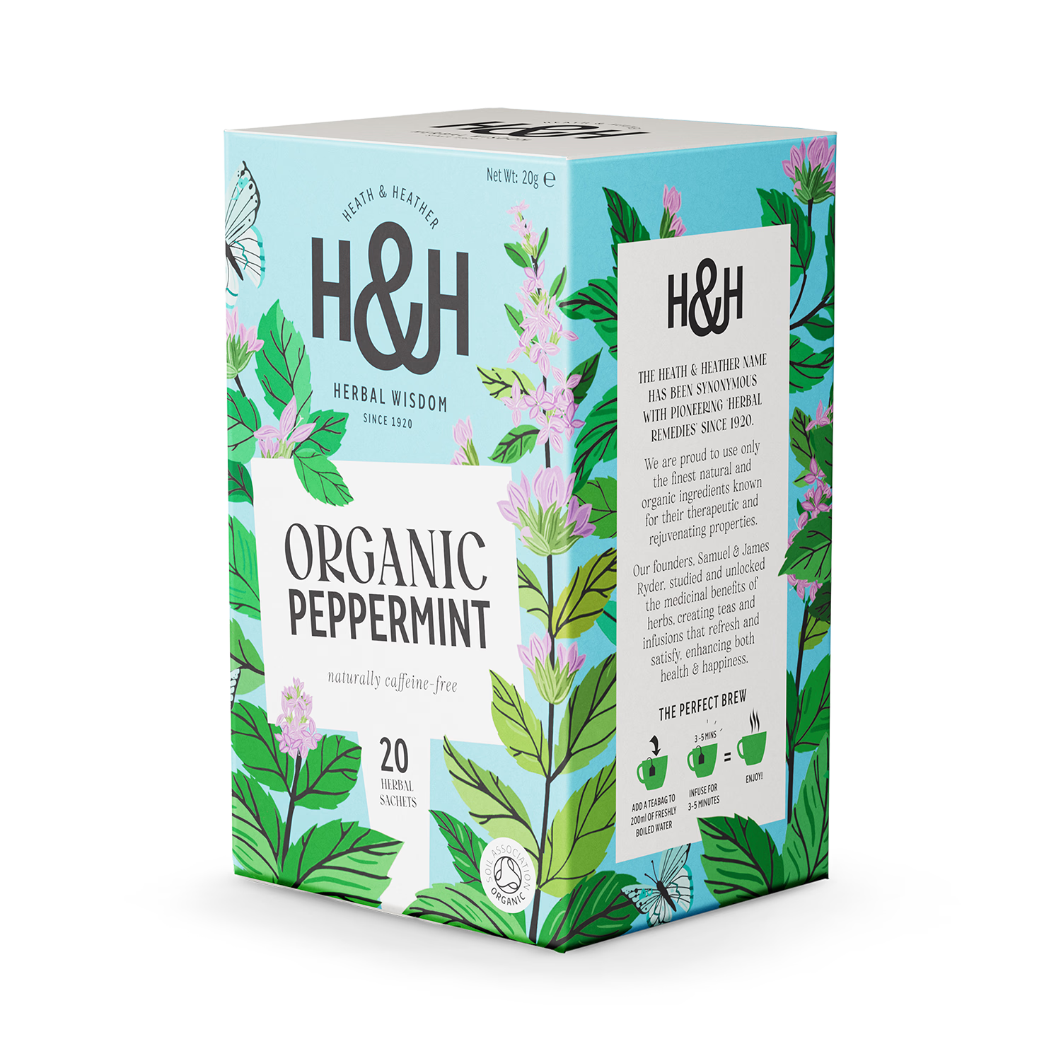Heath & Heather Organic Peppermint Tea 20 Tea Bags