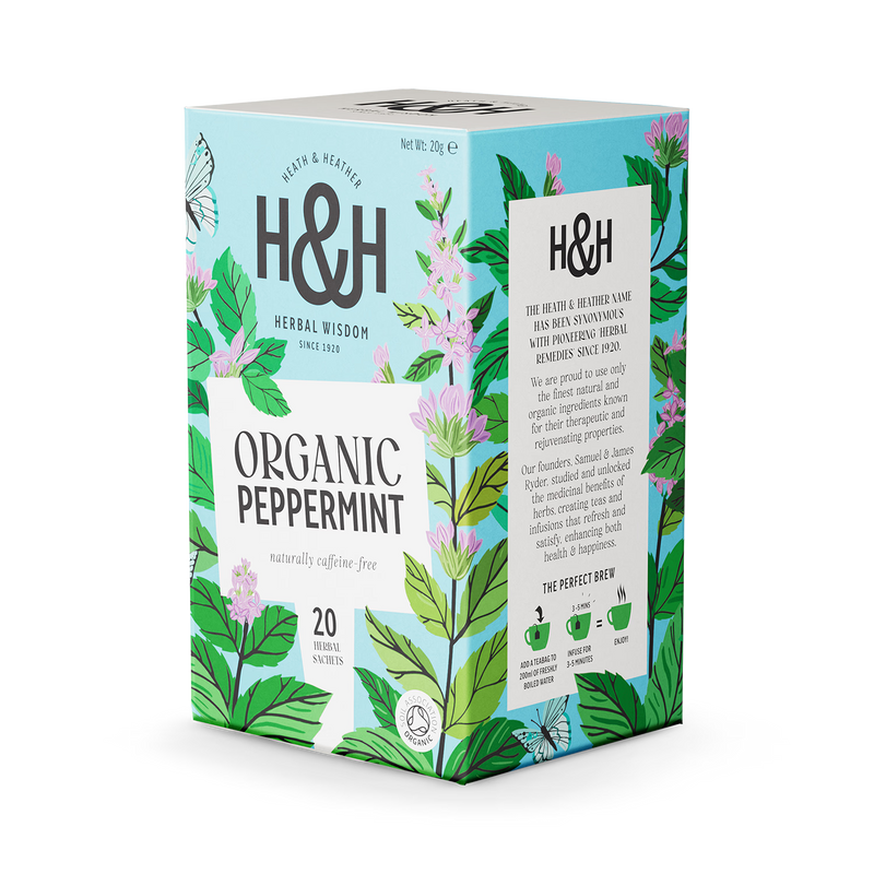 Heath & Heather Organic Peppermint Tea 20 Tea Bags