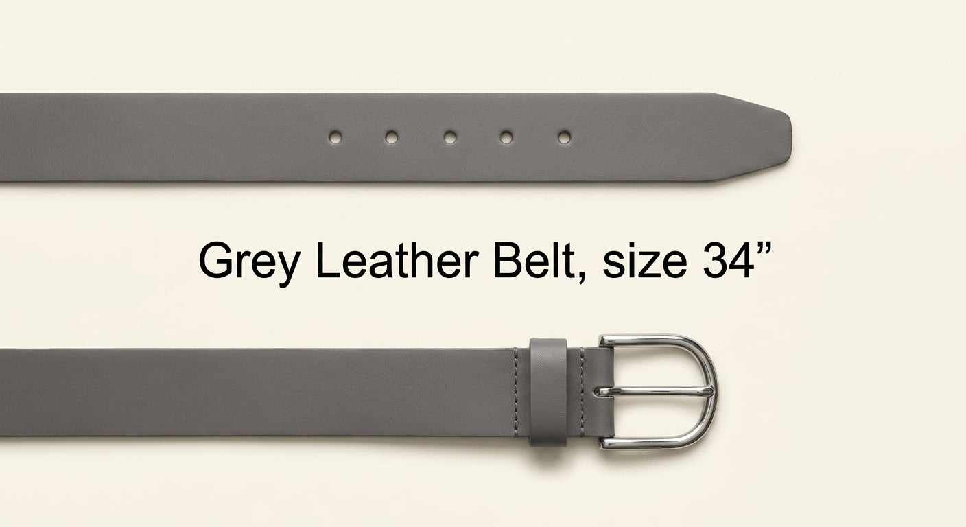 Balenciaga Rodeo calfskin belt with silver buckle, imported from the UK