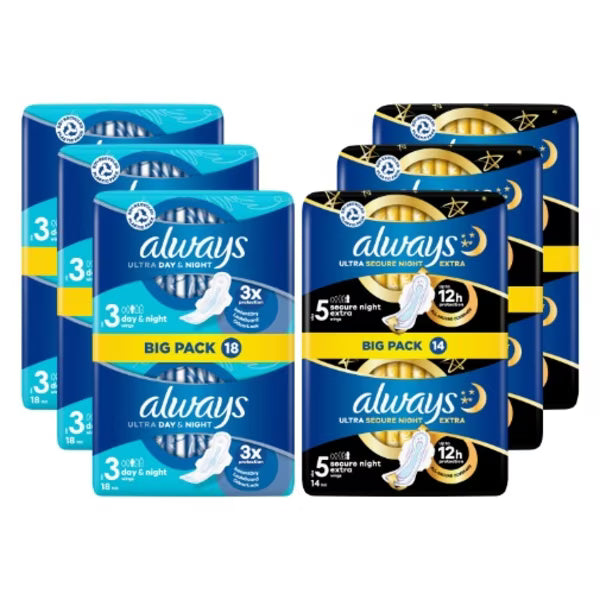 Always Ultra Sanitary Towels Day Night Set - British product