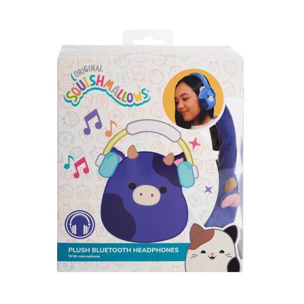 Lazerbuilt Squishmallows Ingred the Cow plush Bluetooth headphones - British product