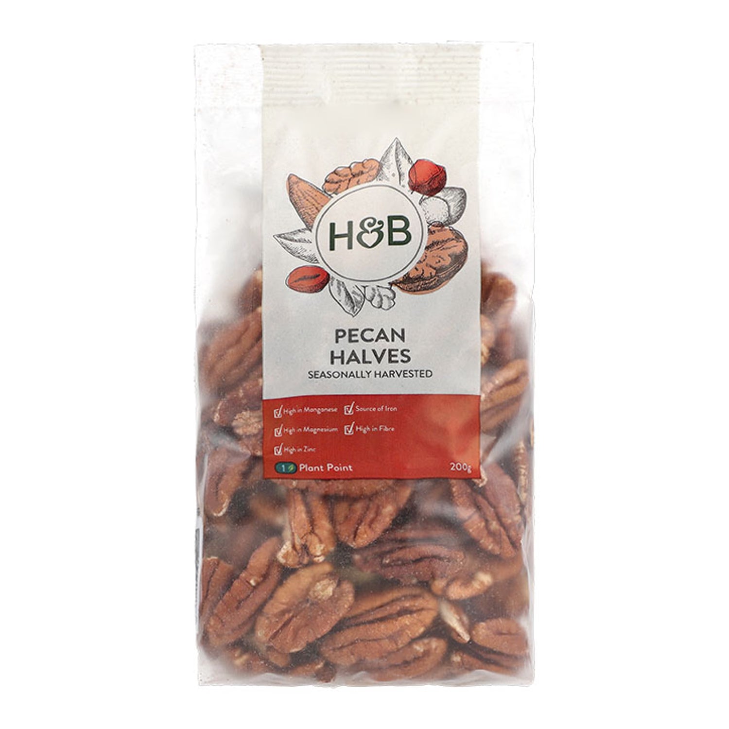 Holland & Barrett Pecan Halves Nuts 200g Pack, UK version