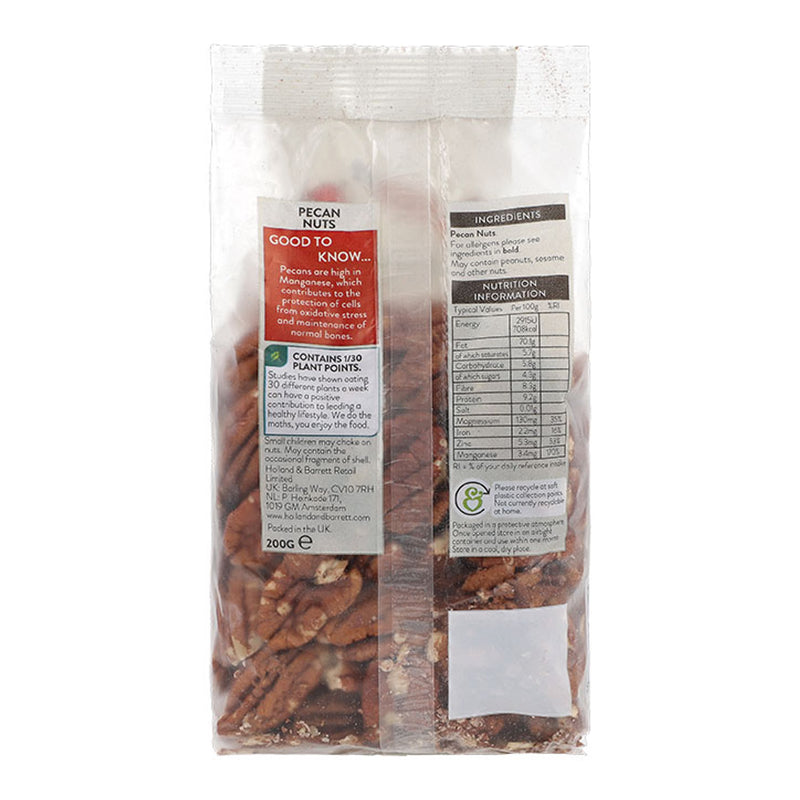 Holland & Barrett Pecan Halves Nuts 200g Pack, UK version