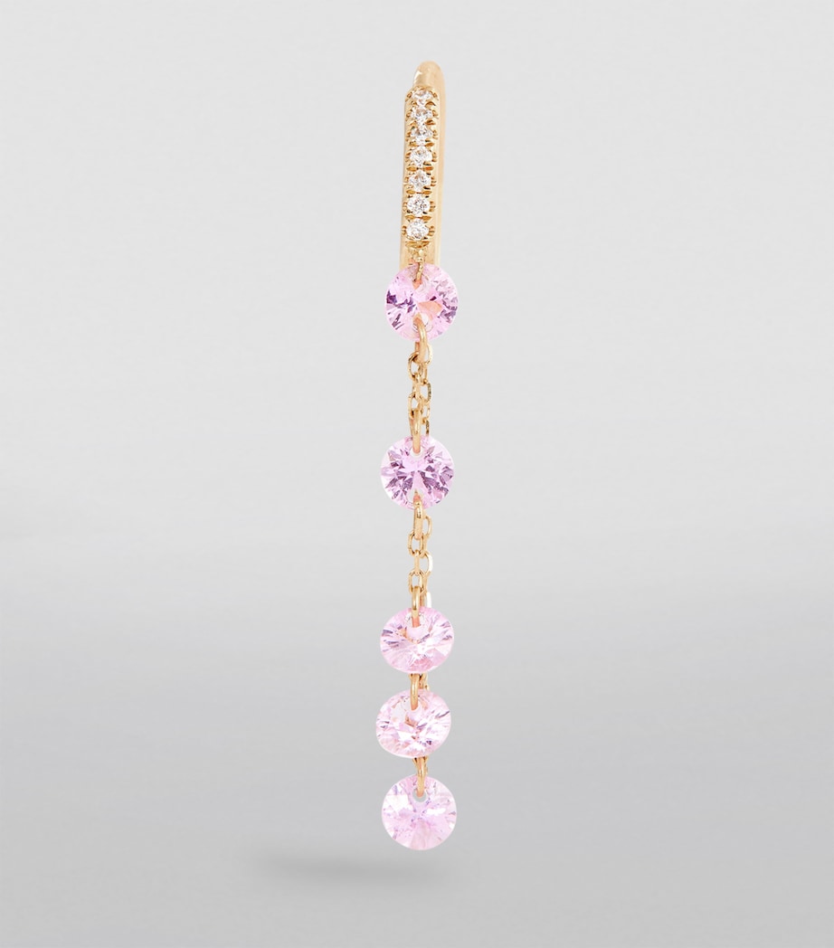 Persée Danaé single earring in yellow gold with diamond and sapphire (British brand)