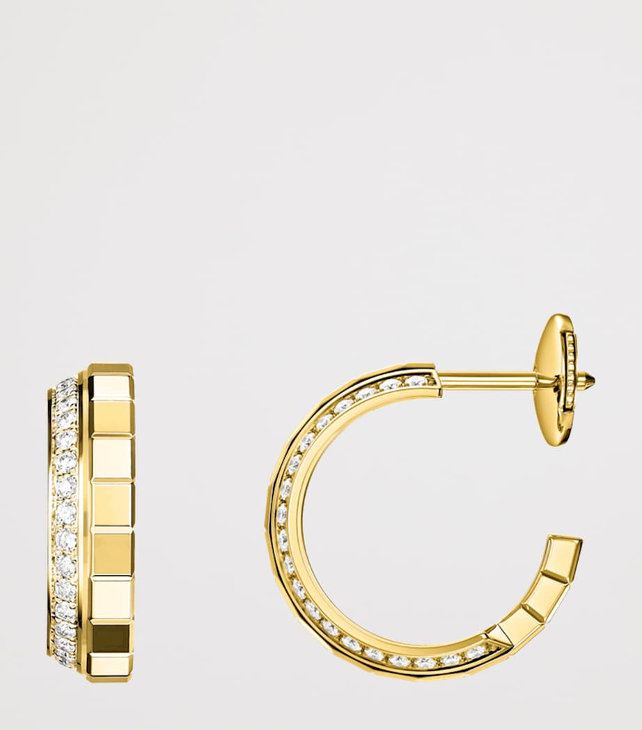 Chopard yellow gold diamond Ice Cube hoop earrings, imported from the UK