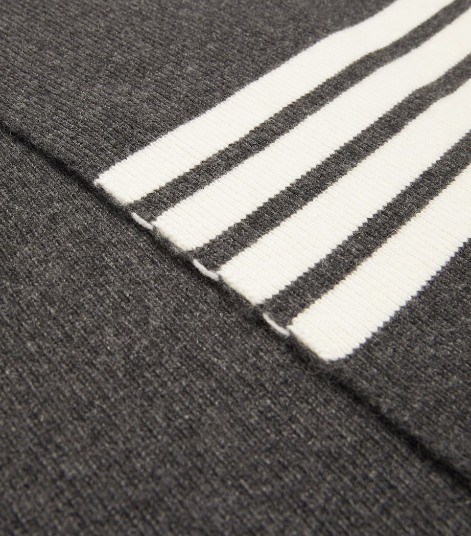 Thom Browne 4-Bar cashmere scarf, imported from the UK