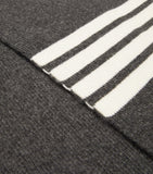 Thom Browne 4-Bar cashmere scarf, imported from the UK