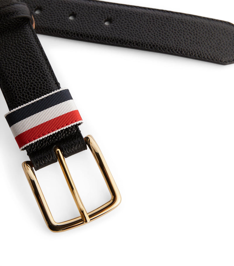Thom Browne Leather Tricolour Belt 3.5cm, imported from the UK