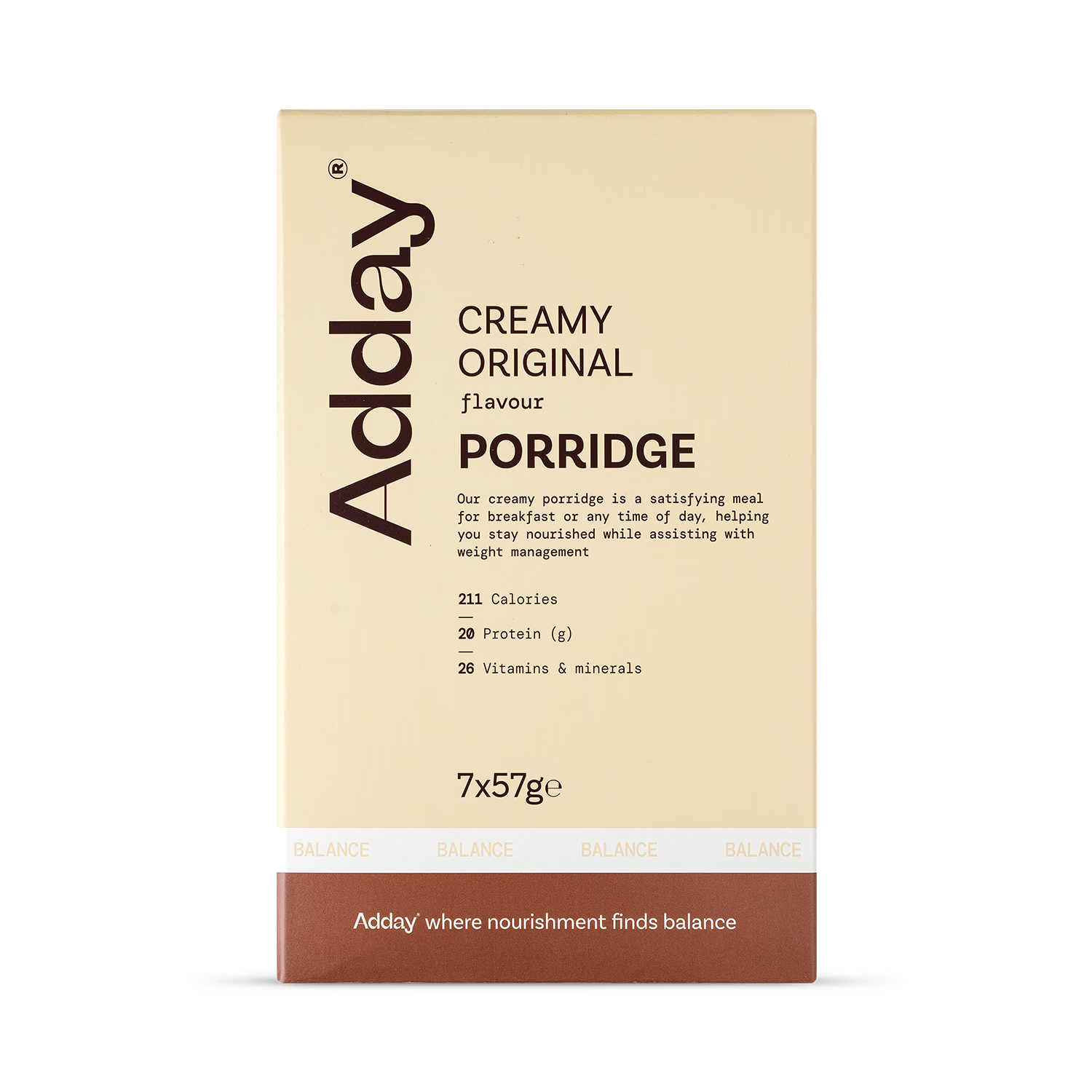 Adday Original Porridge diet replacement 7x57g - British product