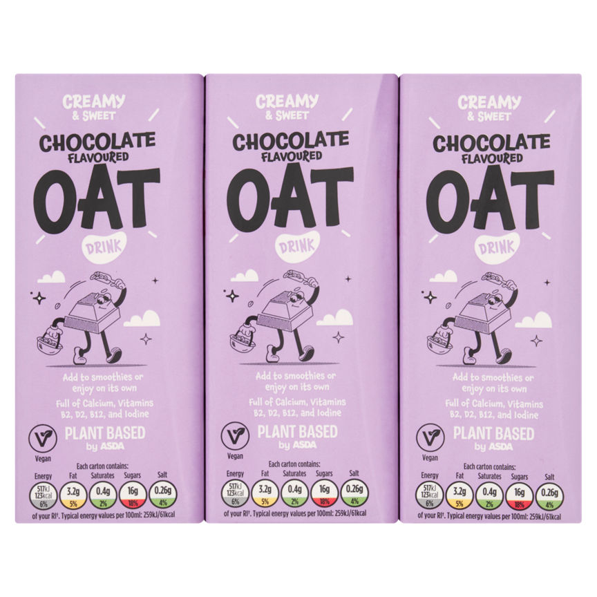 Plant Based by ASDA Chocolate Flavoured Oat Drink 200ml GOODS ASDA   