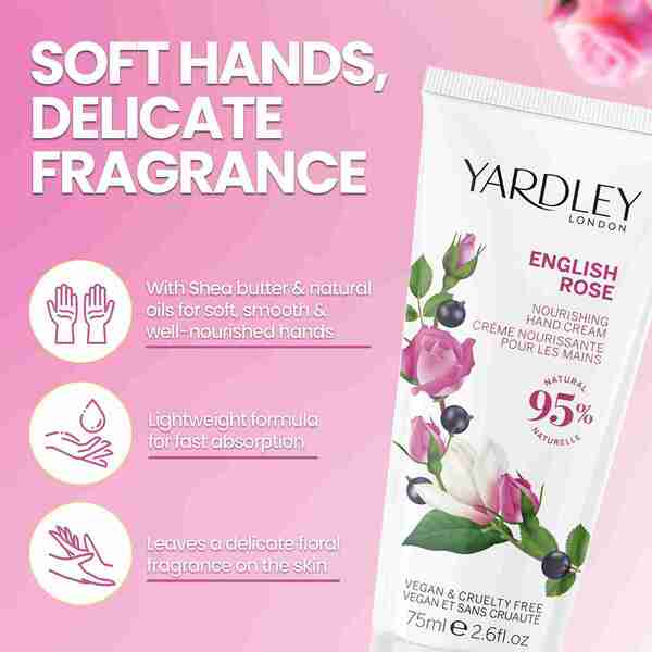 Yardley London English Rose hand cream 75ml (British brand)