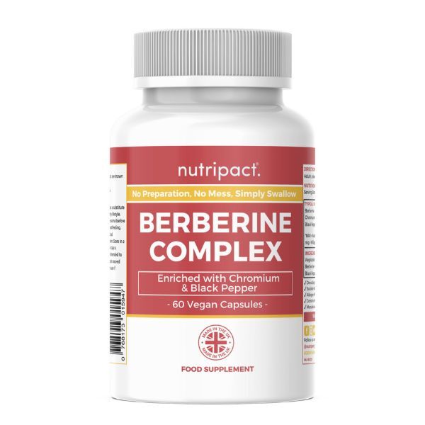 Nutripact berberine capsules with chromium and black pepper 60 count (British brand)