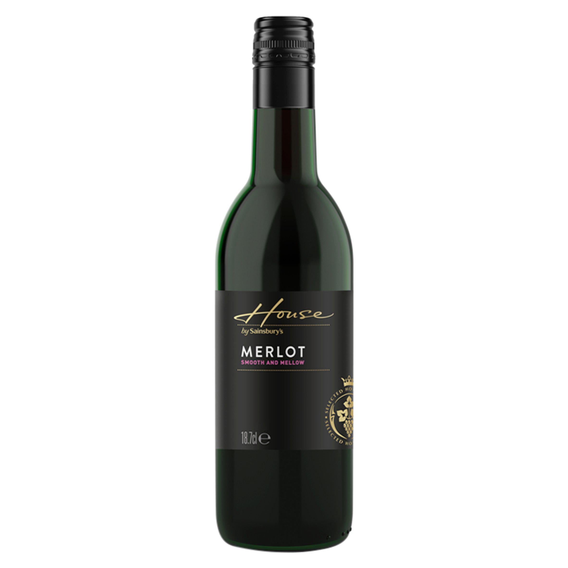 Sainsbury's House Merlot (Small bottle) 18.7cl All red wine Sainsburys   