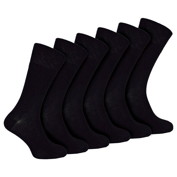 IOMI 6 Pairs Mens Seamless Diabetic Bamboo Socks 6-11 UK GOODS Superdrug Black  