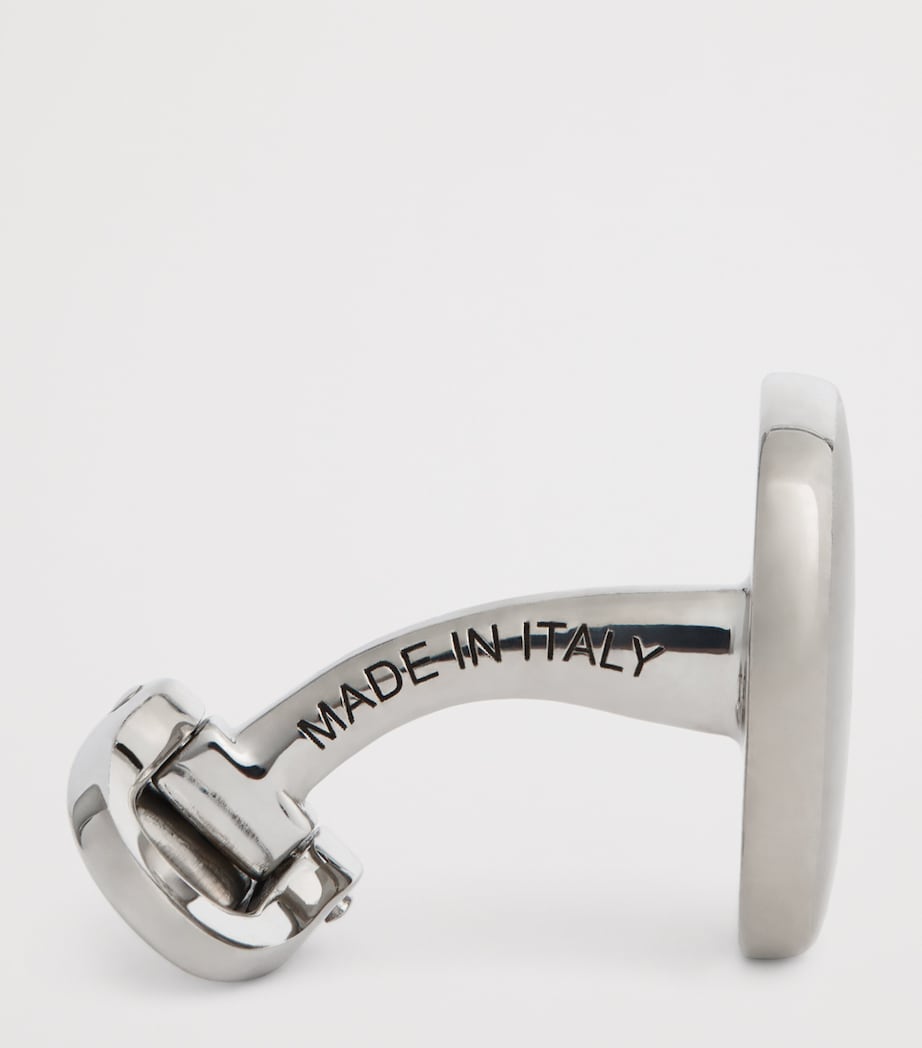 Giorgio Armani round sterling silver cufflinks, imported from the UK