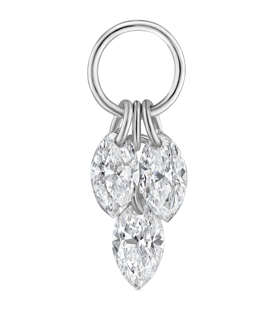 Maria Tash floating diamond plume charm 3.5mm 18kt white gold (British brand)