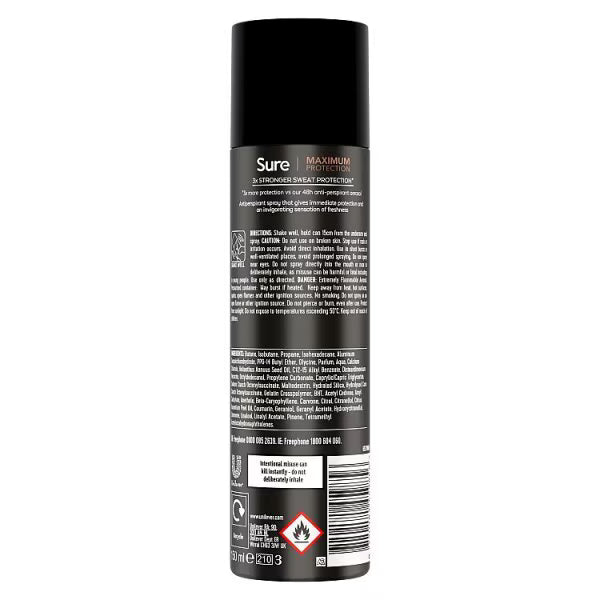 Sure Maximum Protection deodorant spray 150ml (British brand)
