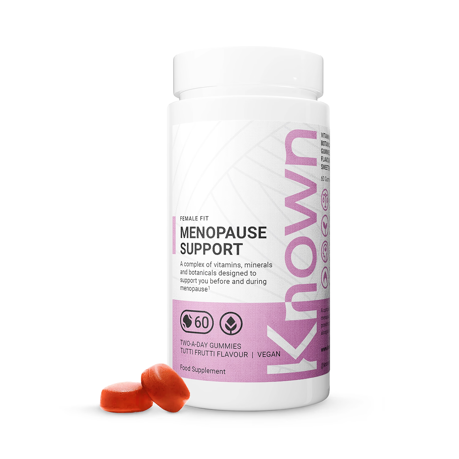 Known Nutrition menopause support gummies tutti frutti 60 count - British product