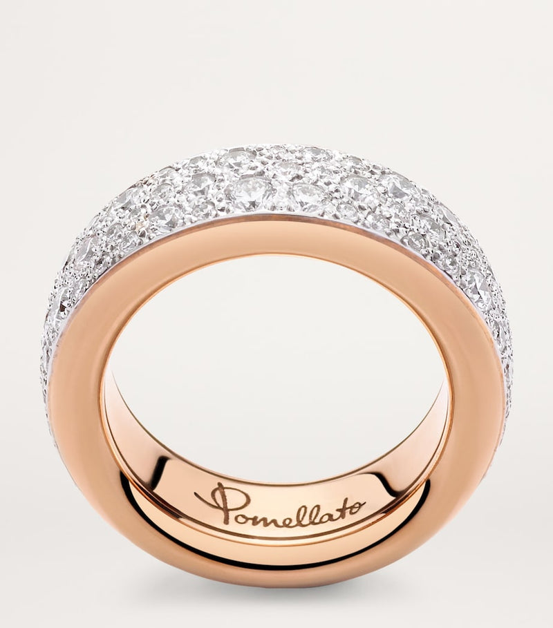 Pomellato rose gold and diamond Iconica ring, UK version