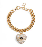 Valentino Garavani Coeur Royal crystal heart charm bracelet, imported from the UK