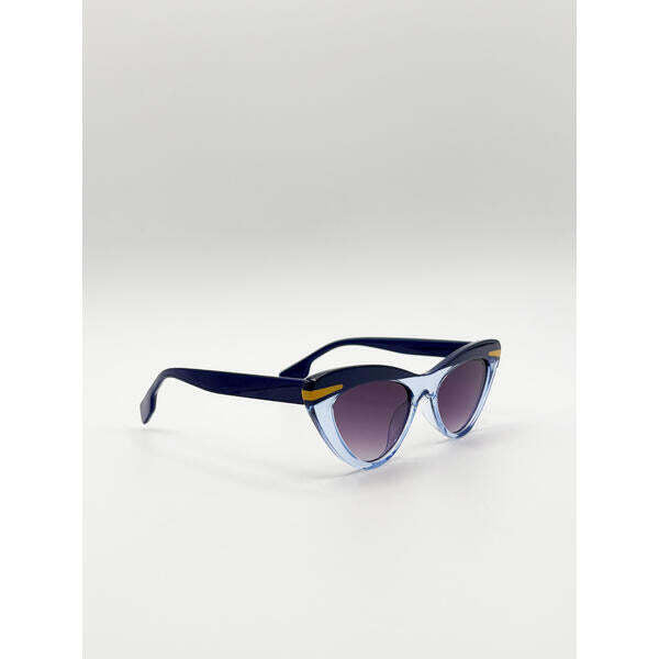 SVNX two tone cat-eye sunglasses in blues, imported from the UK