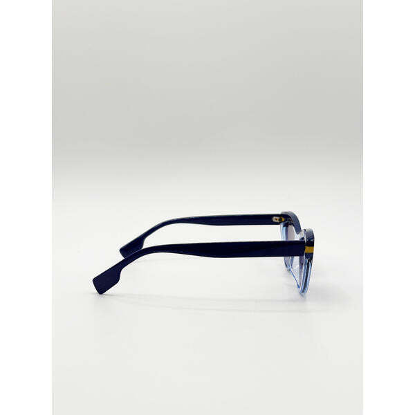 SVNX two tone cat-eye sunglasses in blues, imported from the UK