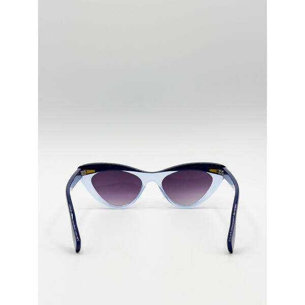 SVNX two tone cat-eye sunglasses in blues, imported from the UK